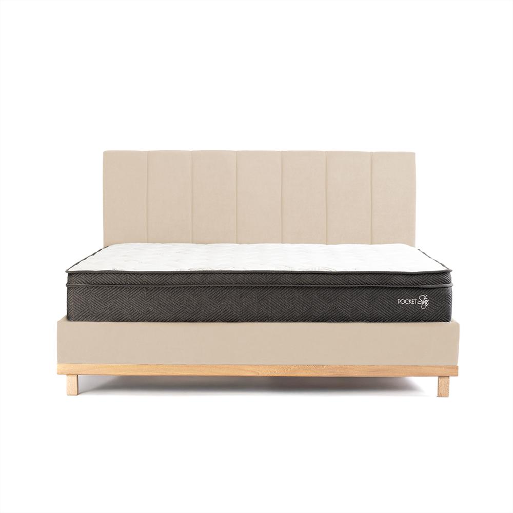 Set Base Cama + Cabecero Royal Sencillo Arena Essenza img #2