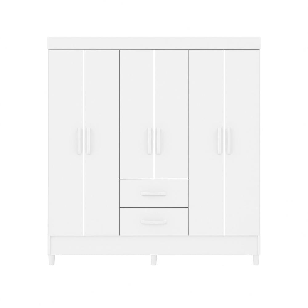 Closet 6 Puertas 2 Cajones 147X181 Cm Blanco img #1