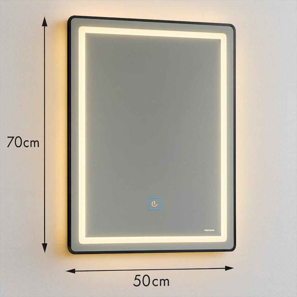 Espejo Led Rectangular 70X50 Cm Con Control Táctil Y 3 Colores De Luz img #1