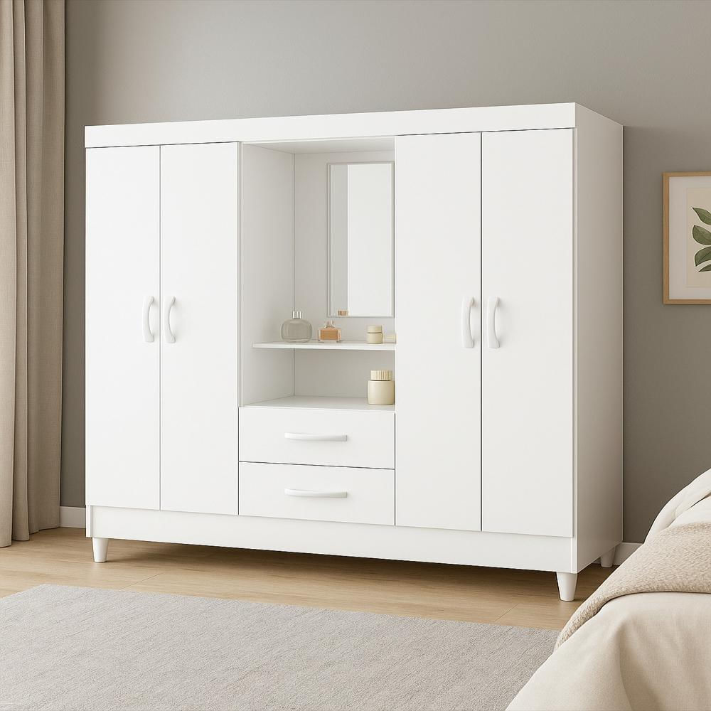 Closet 4 Puertas Con Espejo Y 2 Cajones 147 Cm img #2