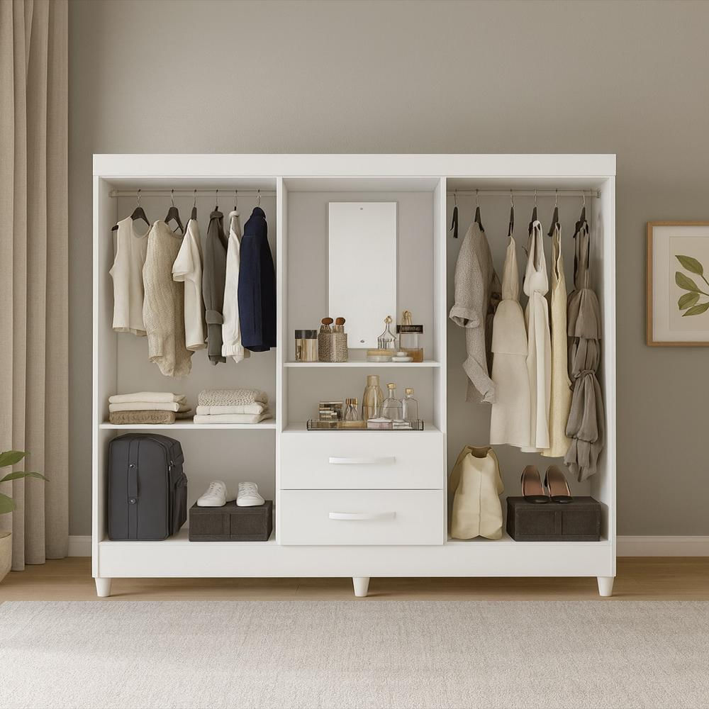 Closet 4 Puertas Con Espejo Y 2 Cajones 147 Cm img #4
