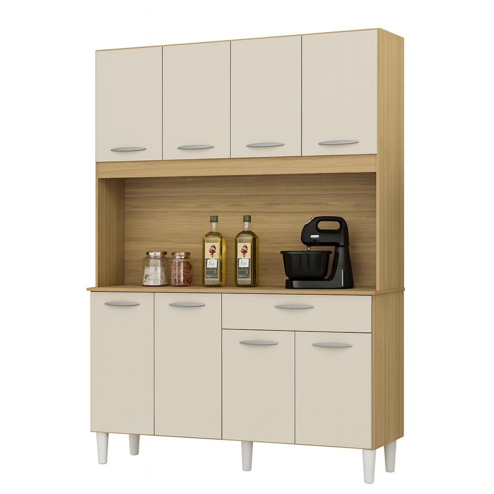 Alacena De Cocina Moderna 8 Puertas Con Cajón Color Madera Mdp img #1