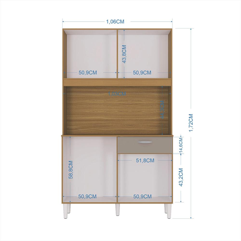 Alacena De Cocina Moderna 8 Puertas Con Cajón Color Madera Mdp img #3
