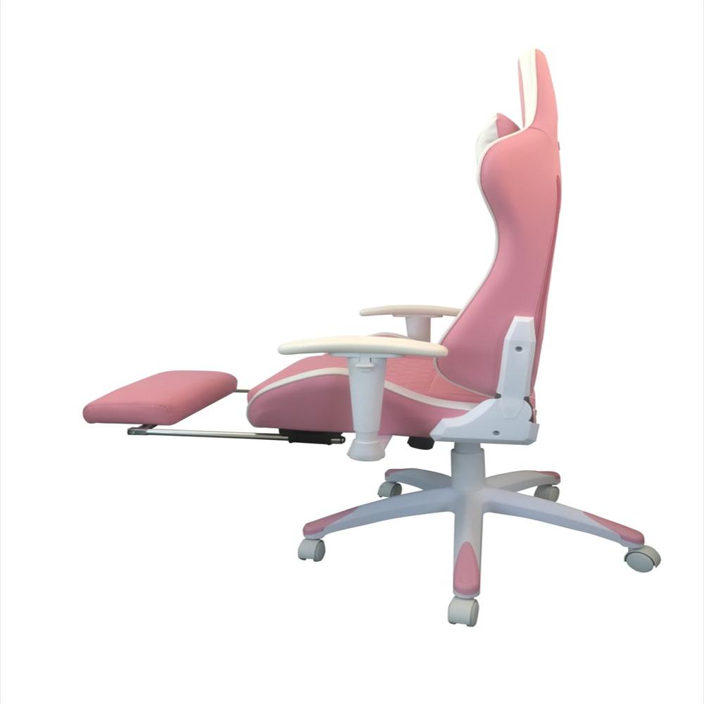 Silla Gamer Rosa Y Blanca Ergonómica Reclinable img #2