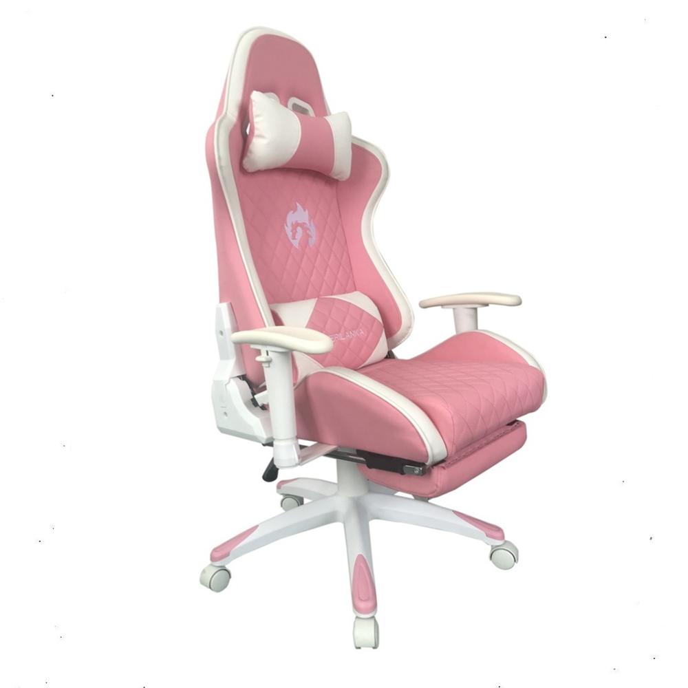 Silla Gamer Rosa Y Blanca Ergonómica Reclinable img #5