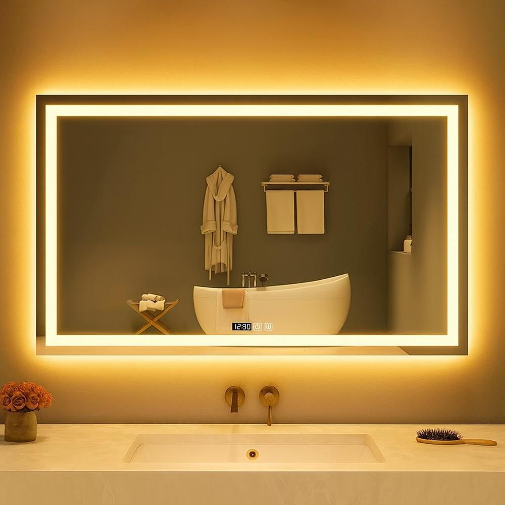 Espejo Led 100X70 Cm Con Luz Regulable En 3 Tonos Y Botón Táctil img #3