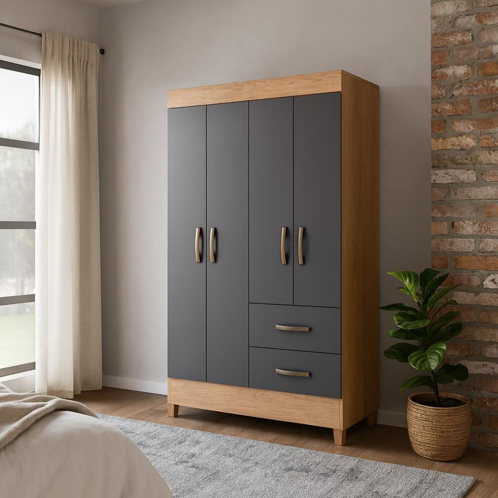 Closet 4 Puertas 2 Cajones 181X98 Cm Moderno img #4