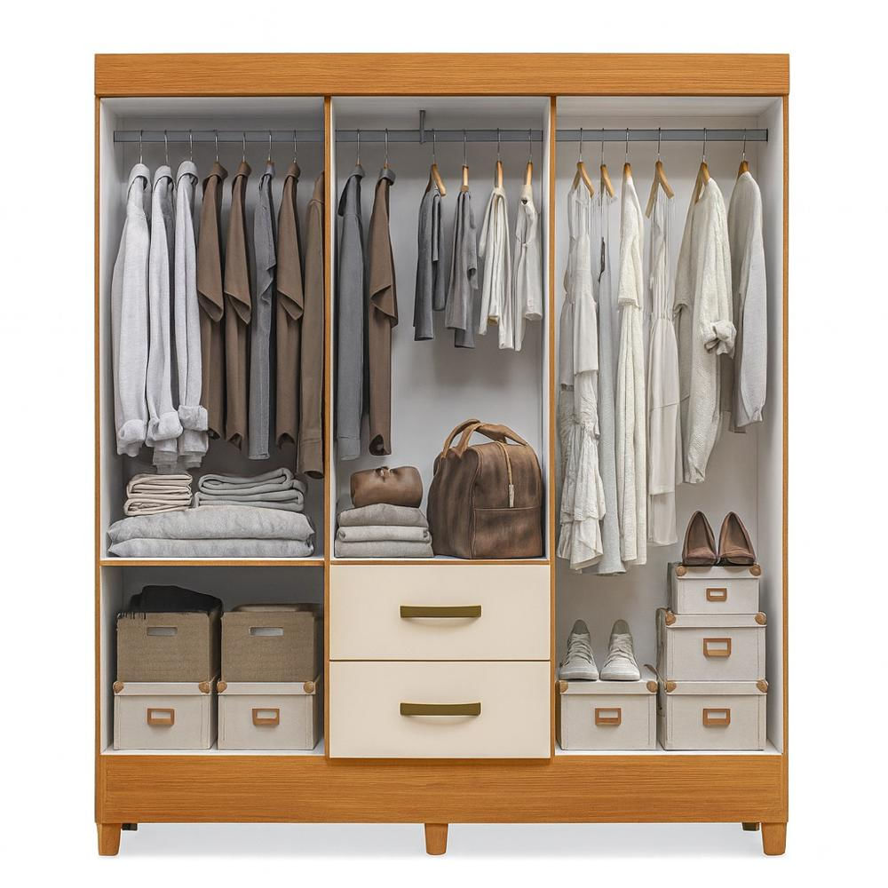 Closet 6 Puertas 2 Cajones 147X181 Cm Roble Beige img #2
