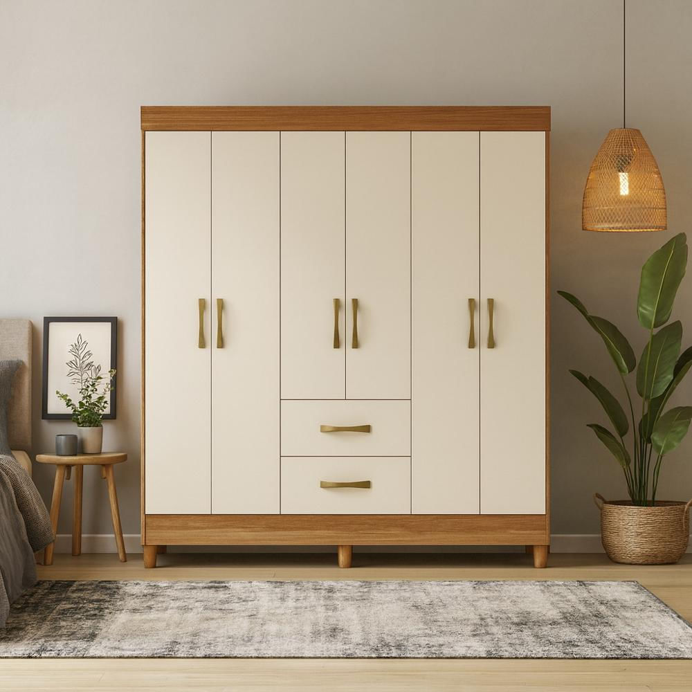 Closet 6 Puertas 2 Cajones 147X181 Cm Roble Beige img #3