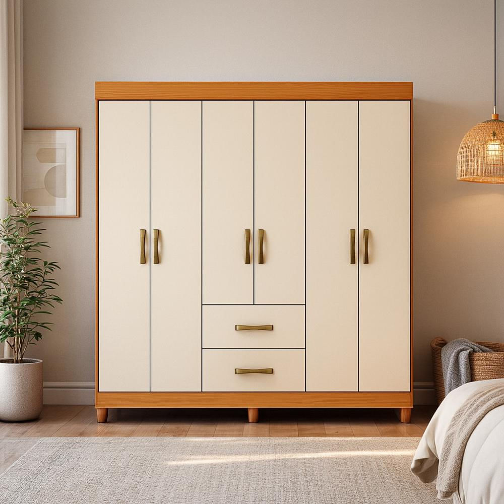 Closet 6 Puertas 2 Cajones 147X181 Cm Roble Beige img #4