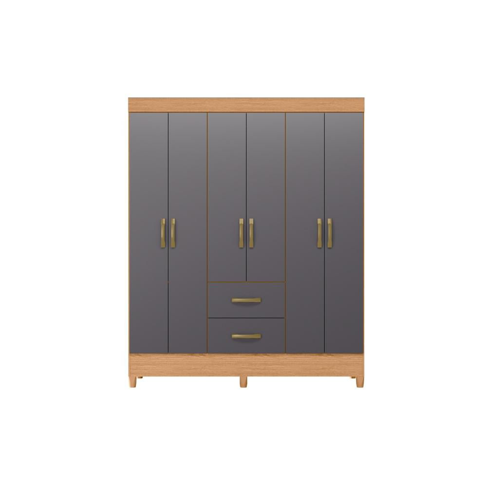 Closet 6 Puertas 2 Cajones 147X181 Cm Gris Roble img #1