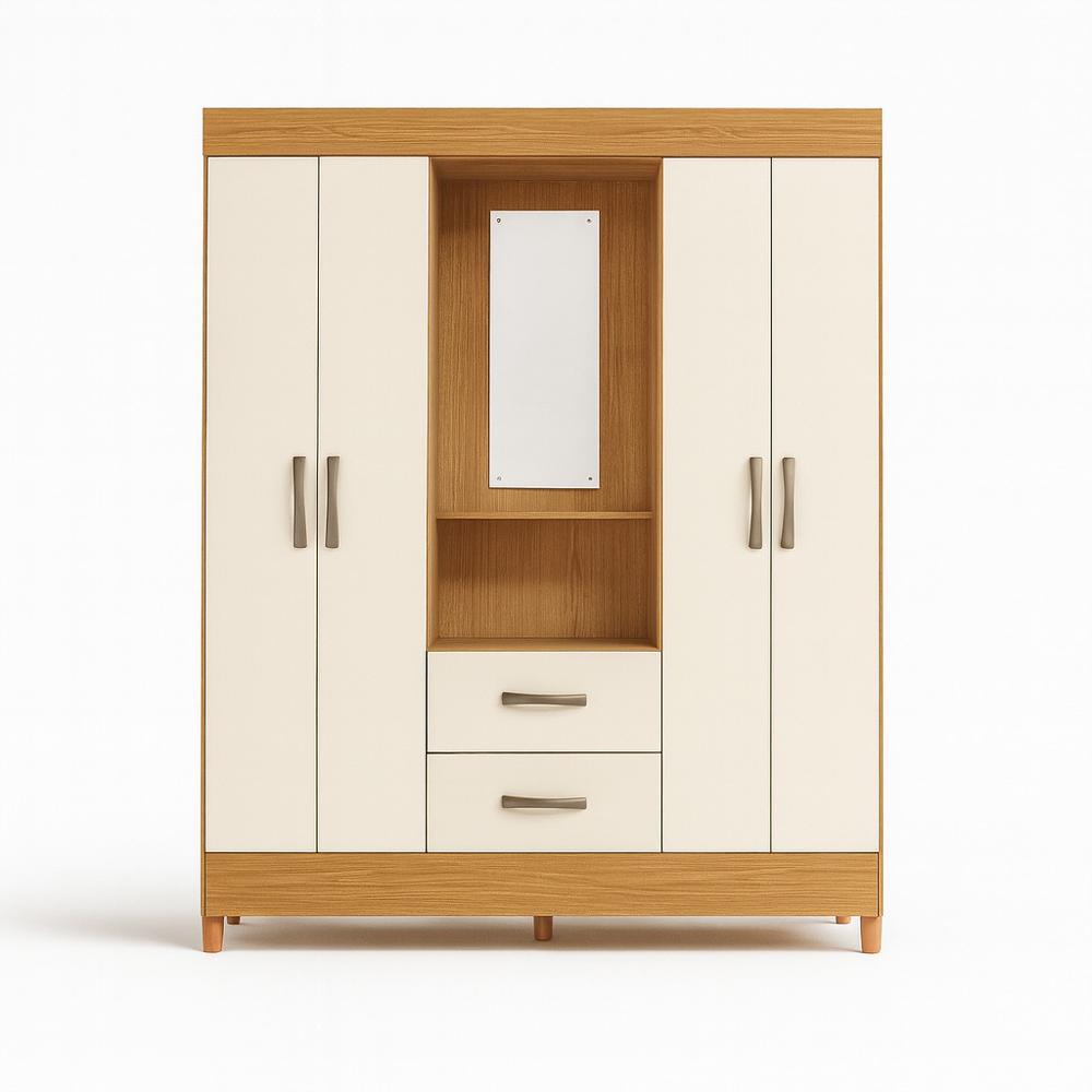 Closet 4 Puertas Con Espejo Y 2 Cajones 147 Cm img #1