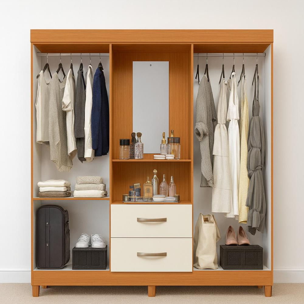 Closet 4 Puertas Con Espejo Y 2 Cajones 147 Cm img #3
