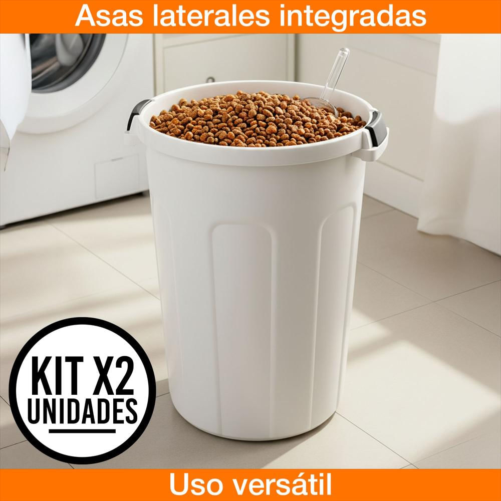Set X2 Caneca Hermética 50 Litros Tapa Click Resistente img #3