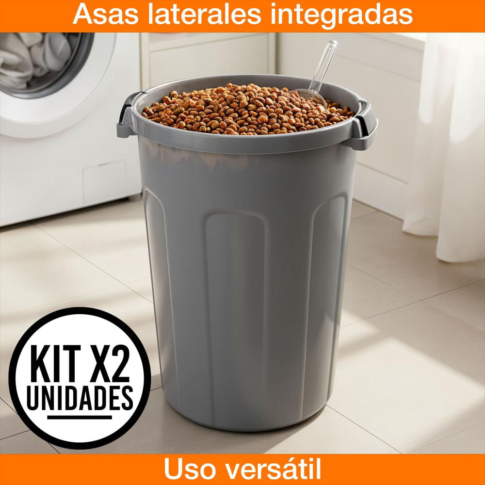 Set X2 Caneca Hermética 50 Litros Tapa Click Resistente img #3