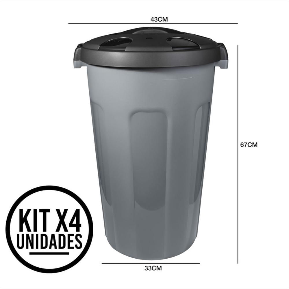 Set X4 Caneca 70 Litros Hermética Con Tapa Click Resistente img #5