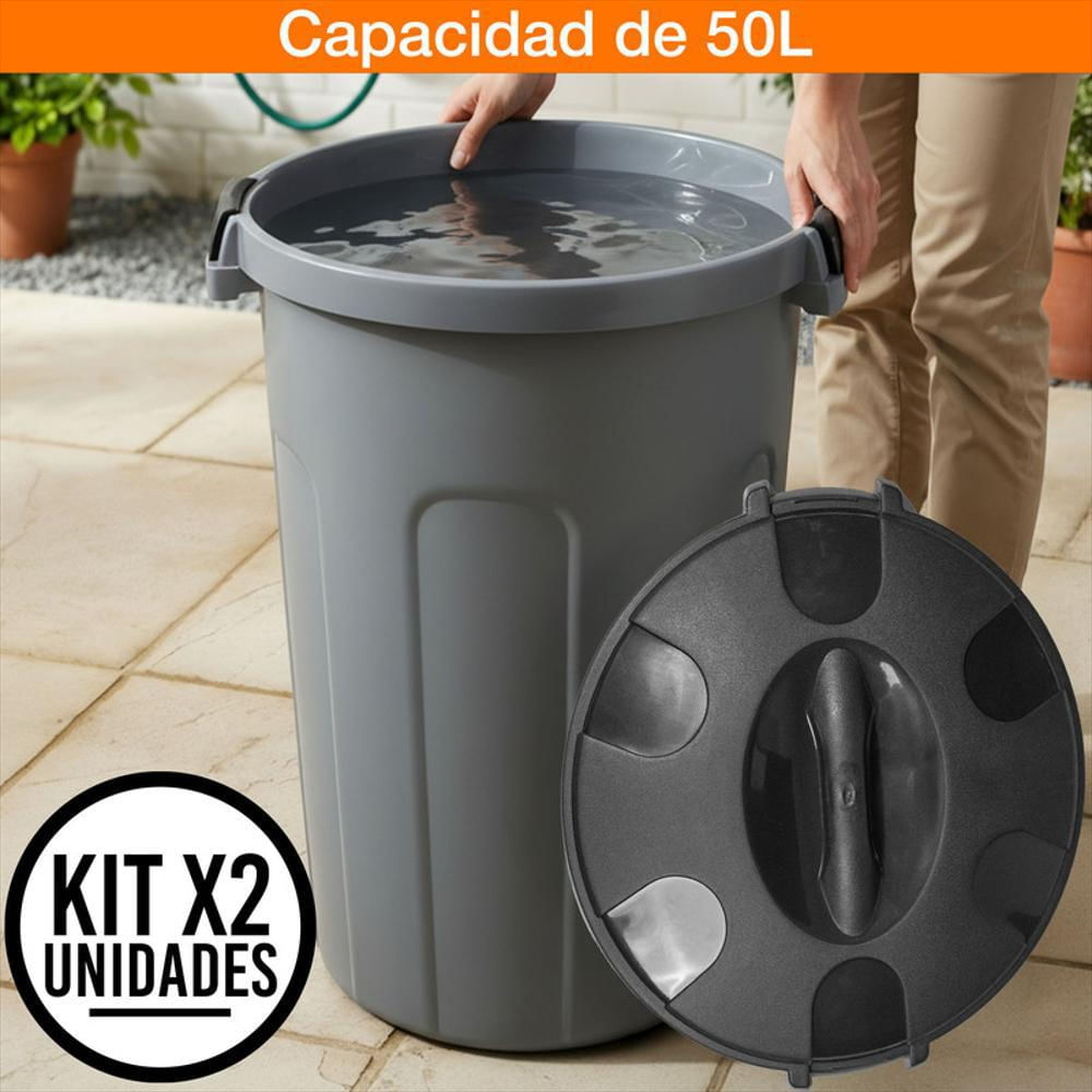 Set X2 Caneca Hermética 70 Litros Tapa Click Resistente img #2