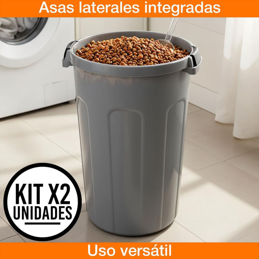 Set X2 Caneca Hermética 70 Litros Tapa Click Resistente img #3