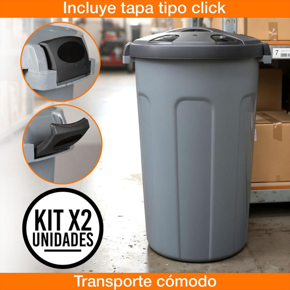 Set X2 Caneca Hermética 70 Litros Tapa Click Resistente img #4