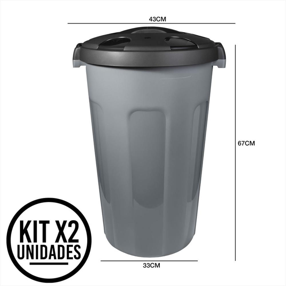 Set X2 Caneca Hermética 70 Litros Tapa Click Resistente img #5