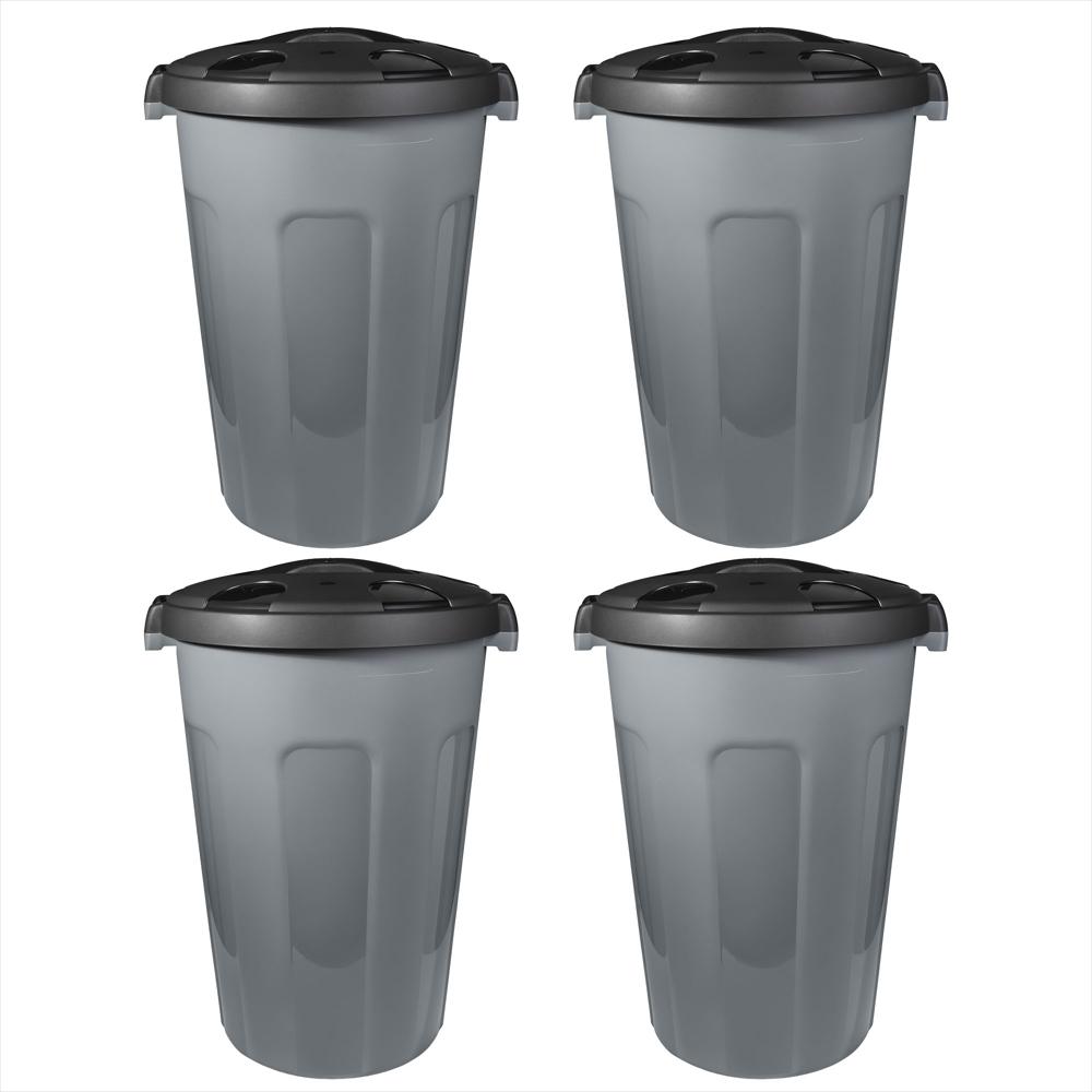 Set X4 Caneca 50 Litros Hermética Con Tapa Click Resistente img #1