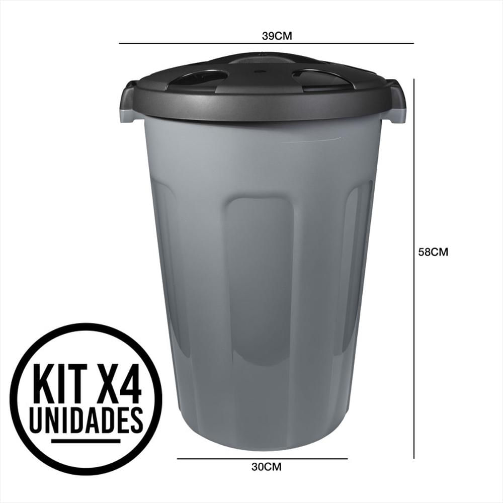 Set X4 Caneca 50 Litros Hermética Con Tapa Click Resistente img #5