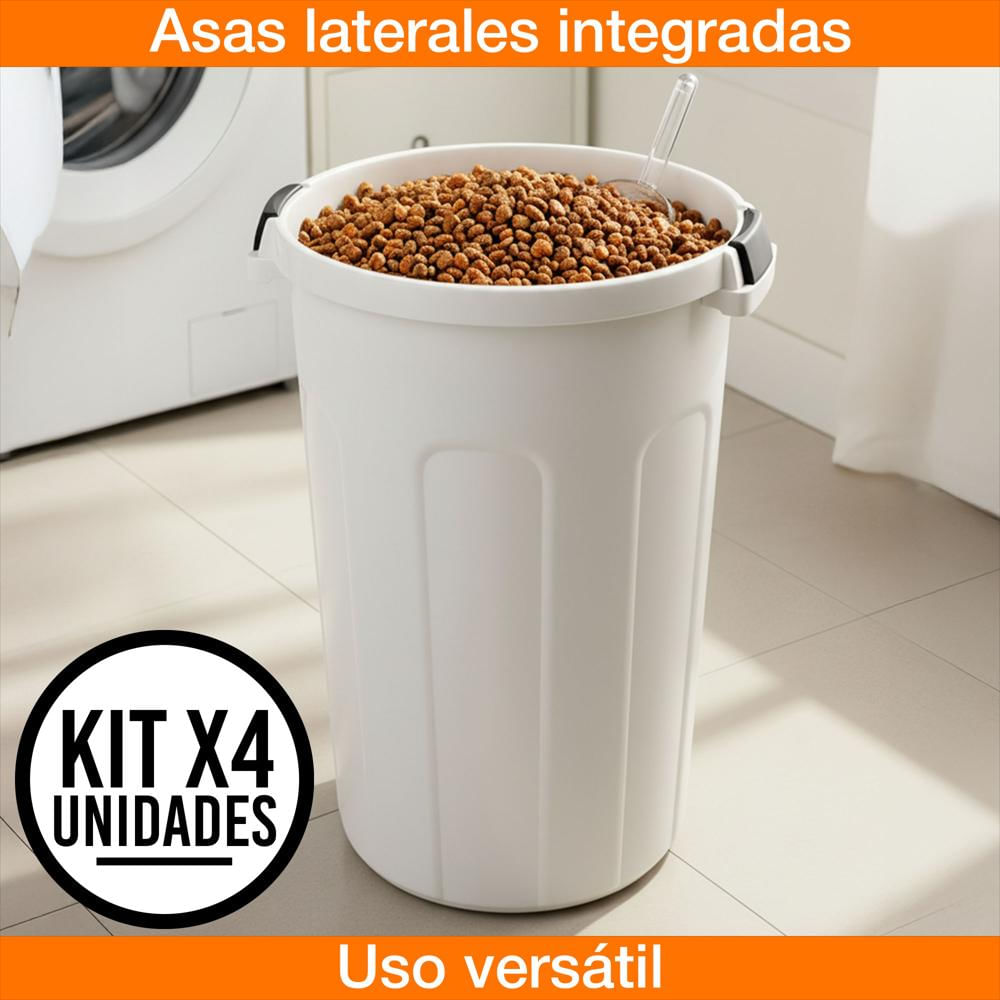 Set X4 Caneca 70 Litros Hermética Con Tapa Click Resistente img #3
