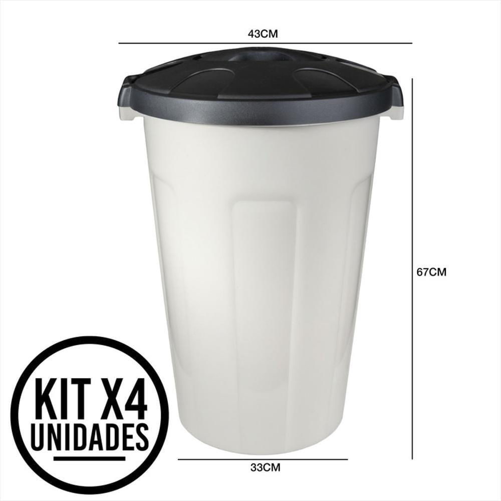 Set X4 Caneca 70 Litros Hermética Con Tapa Click Resistente img #5