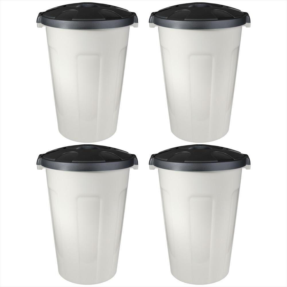 Set X4 Caneca 50 Litros Hermética Con Tapa Click Resistente img #1