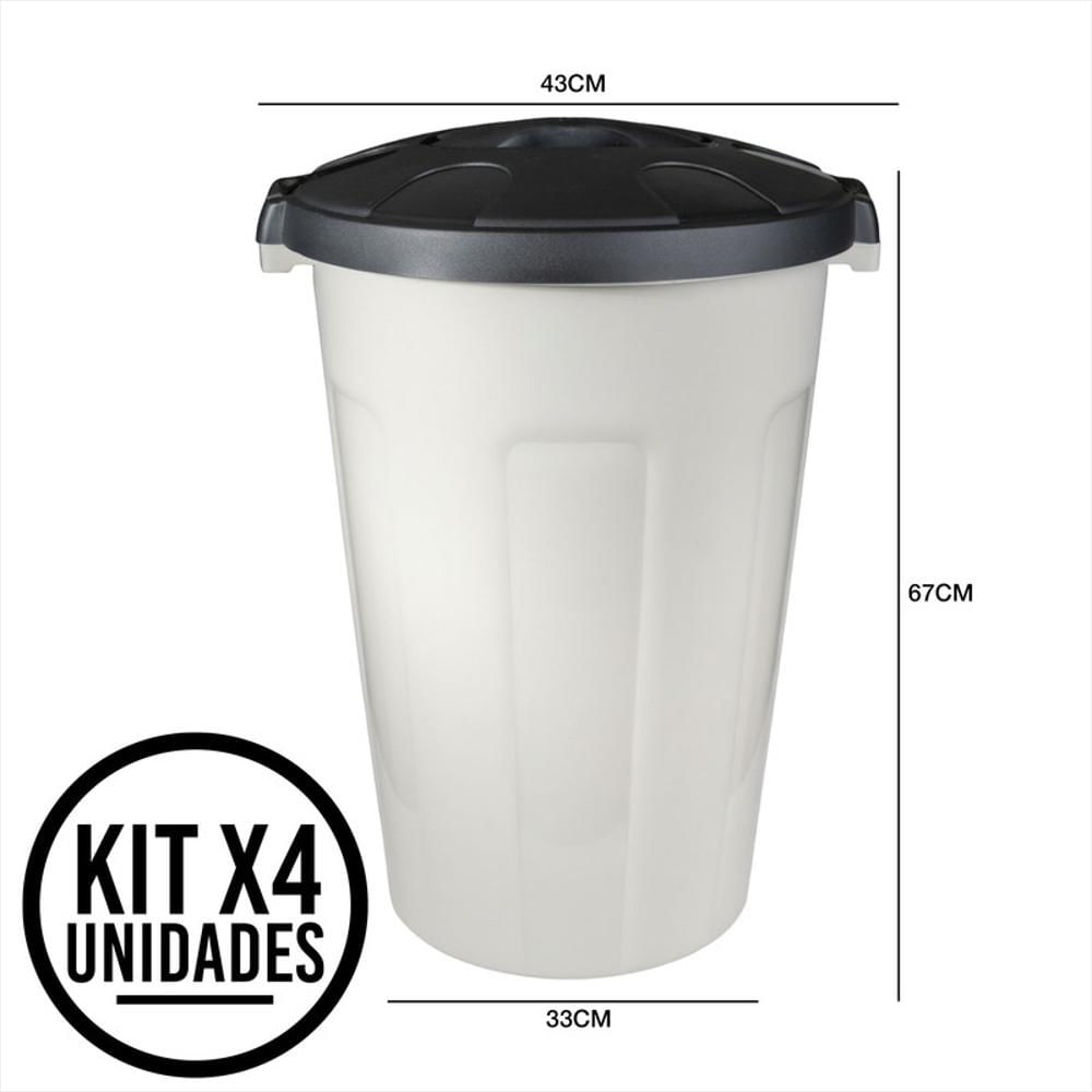 Set X4 Caneca 50 Litros Hermética Con Tapa Click Resistente img #5