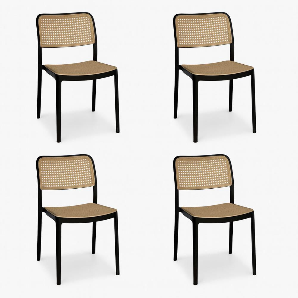 Set Silla Solea Cuadradas Negras X4 img #1