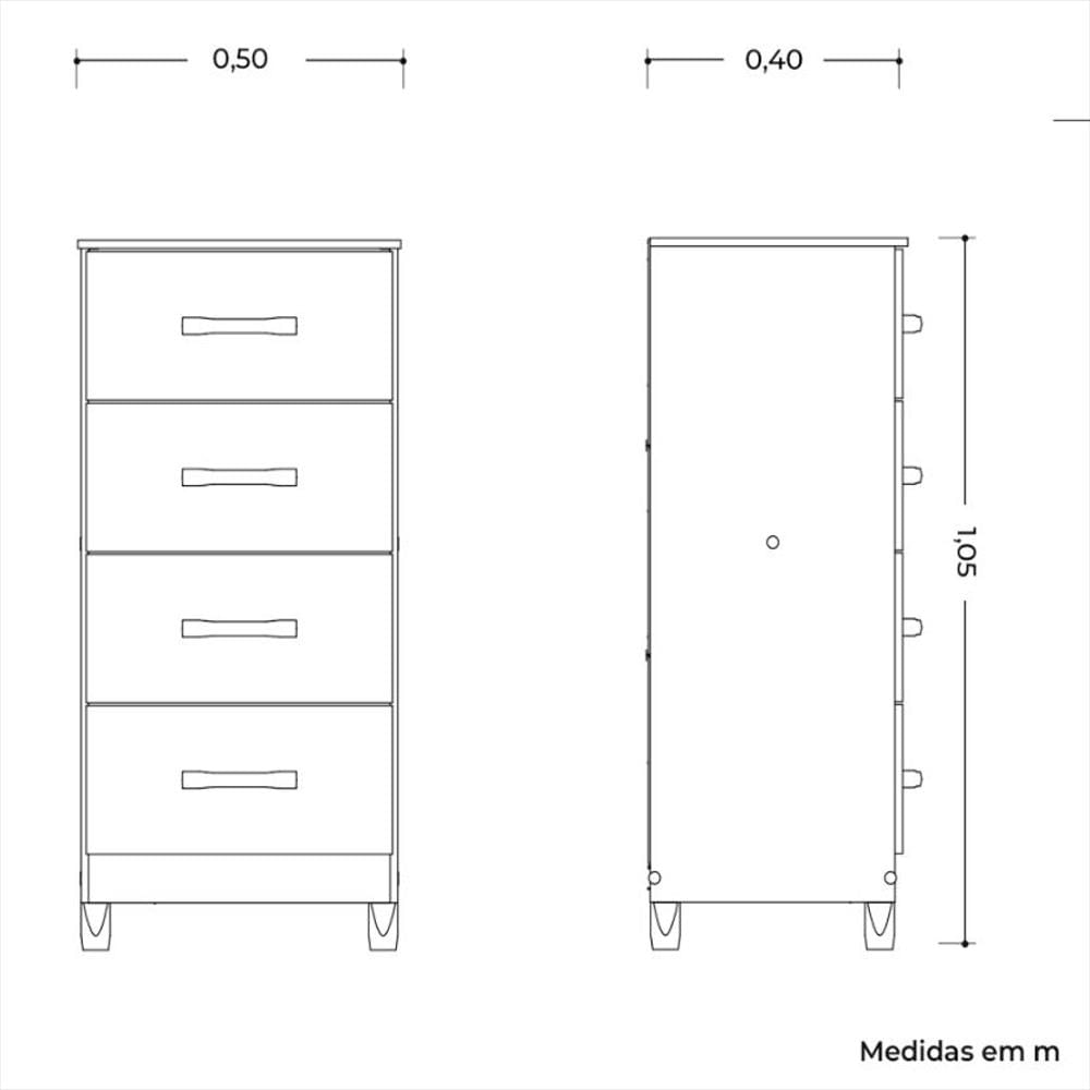 Cómoda Blanca De 4 Cajones Moderna Amplio Almacenamiento Para Dormitorio img #2