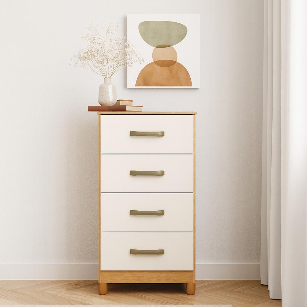Cómoda Blanca De 4 Cajones Moderna Amplio Almacenamiento Para Dormitorio img #4