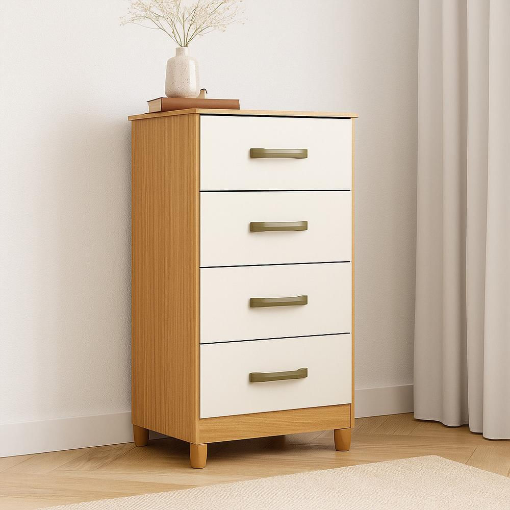 Cómoda Blanca De 4 Cajones Moderna Amplio Almacenamiento Para Dormitorio img #5