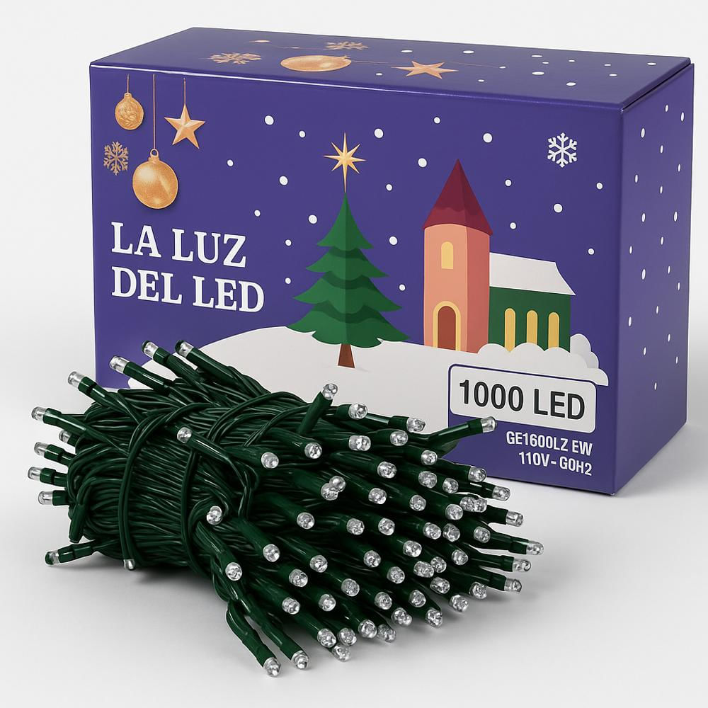 Luces Navideñas Led 1000 Bombillos Blanco Cálido 10 M img #1