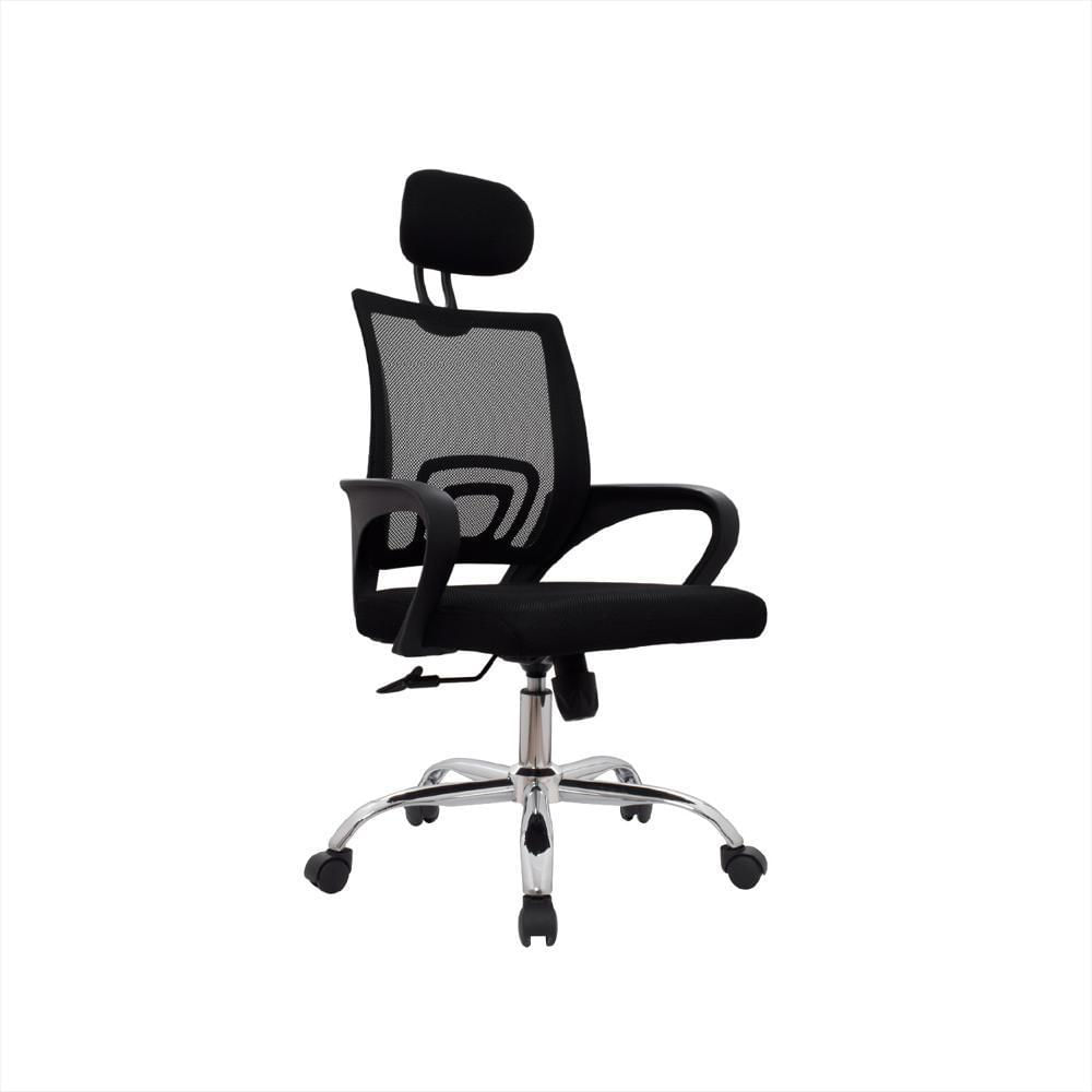 Silla Oficina Con Cabecero Atlantis Negro Xj Bonno