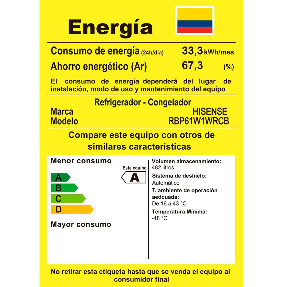 Nevera Tipo Europeo HISENSE No Frost Congelador Inferior 482 litros BCD468 BCD468W Negro img #8