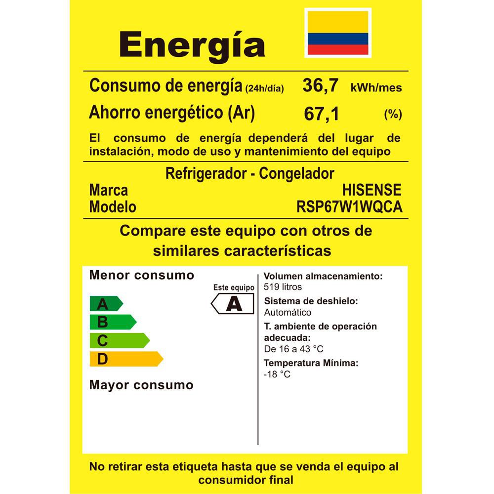 Nevecon HISENSE Side By Side 519 Litros BCD518W  BCD518W Gris img #8