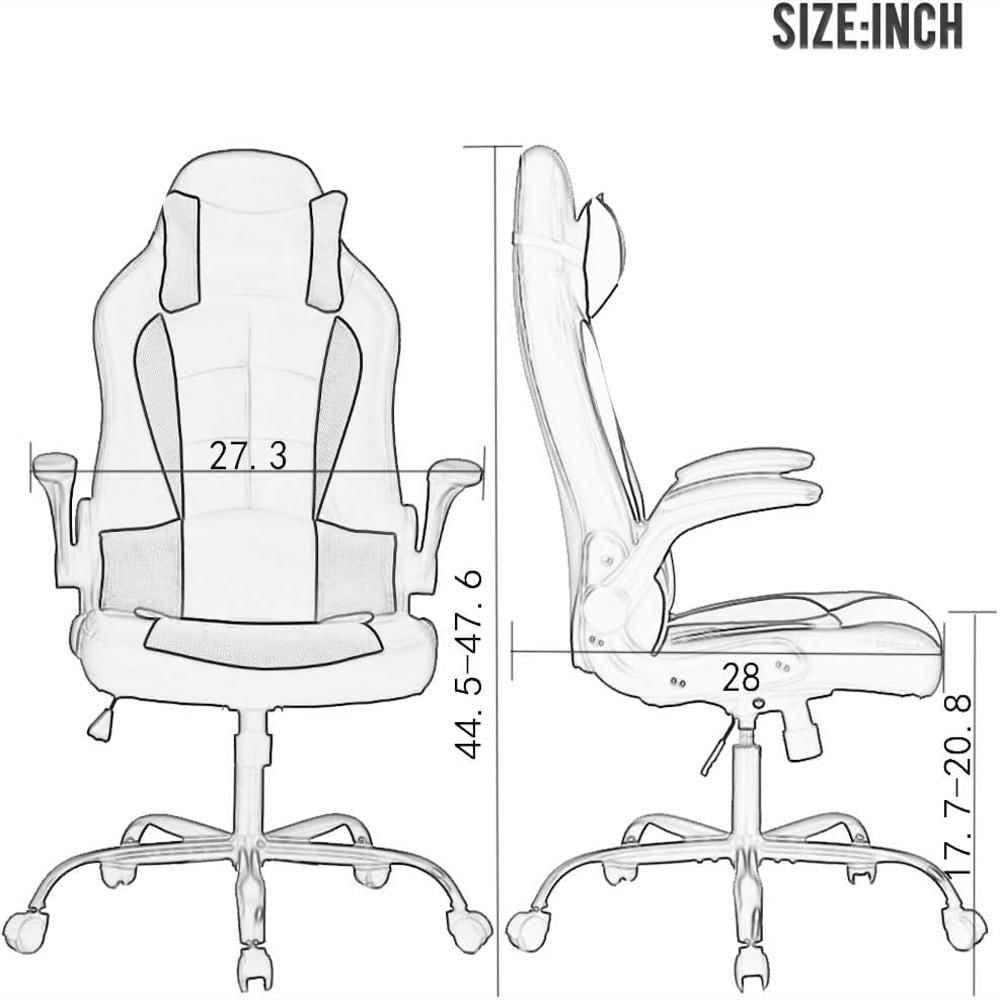 Silla Gamer Bestoffice Pc Gaming Chair Piel Sintética Camo Reposacabezas Lumbar Reposabrazos 45 53 Cm Altura img #3