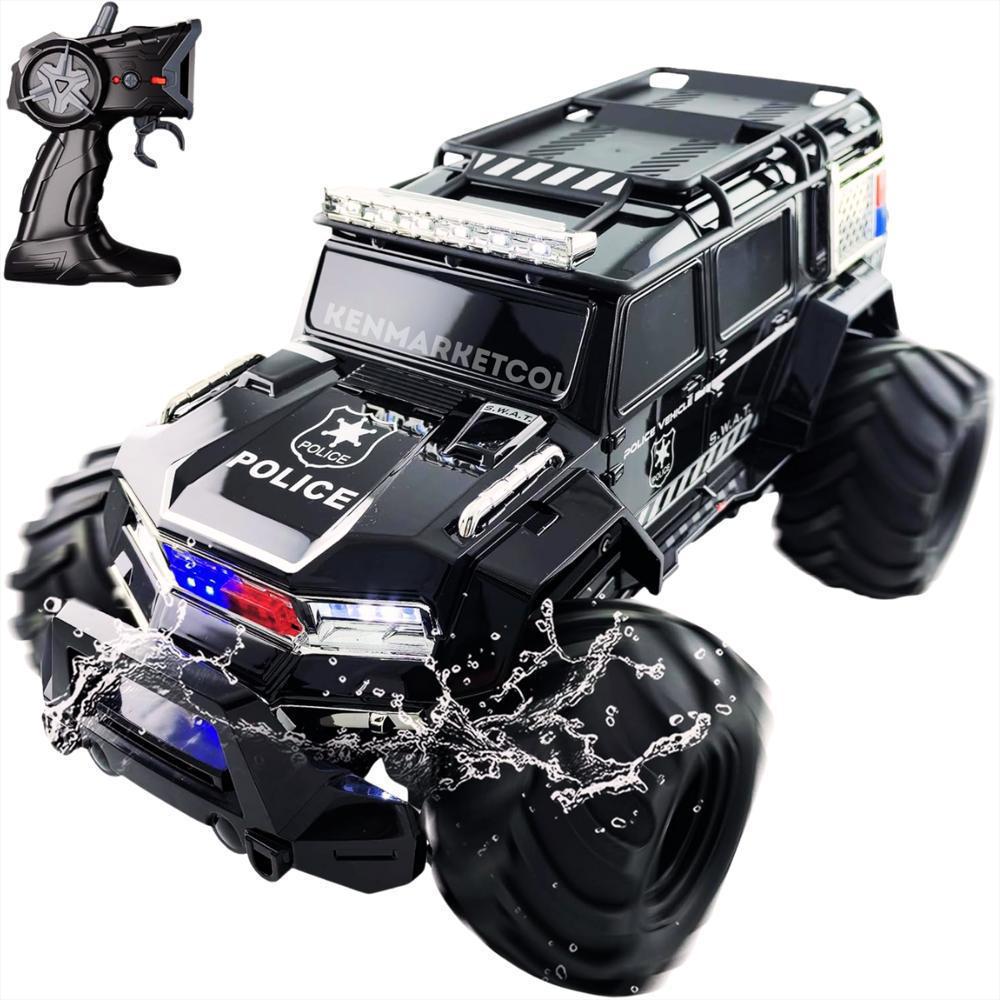 Carro A Control Remoto 4X4 Monster Anfibio Policia img #2