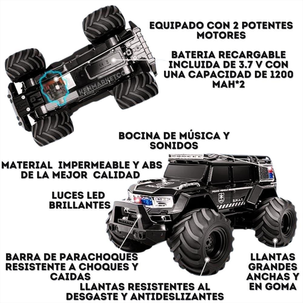 Carro A Control Remoto 4X4 Monster Anfibio Policia img #4