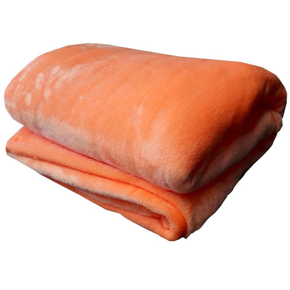 Cobija Manta Frazada Piel Ángel Térmica Unicolor Naranja