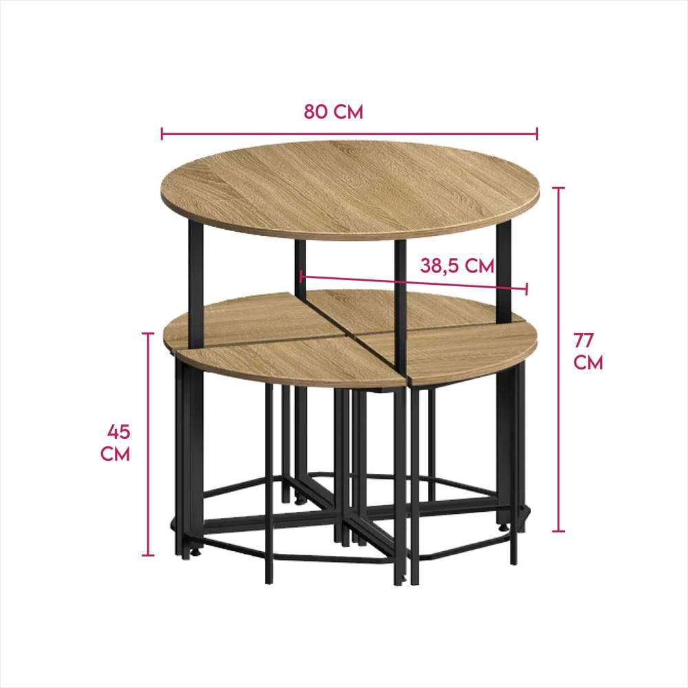 Juego Comedor Industrial Circular 4 Puestos Refbobary img #1