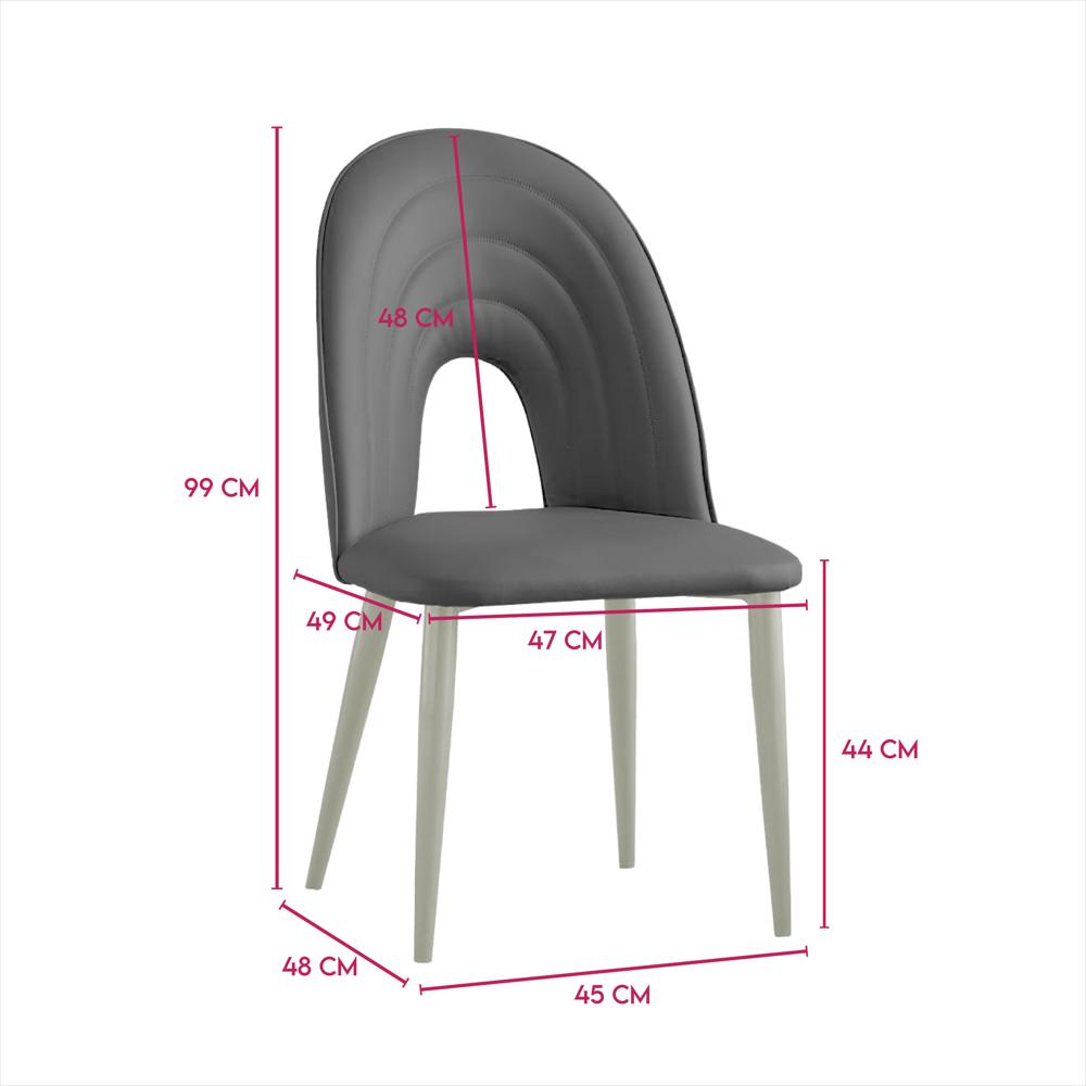 Silla Decorativa Mueble Sala Comedor Dormitorio Refaurora Gris Oscuro Aurora img #3