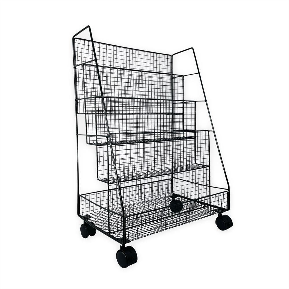 Organizador De Piso Estante Libros 4 Capas Carrito img #1