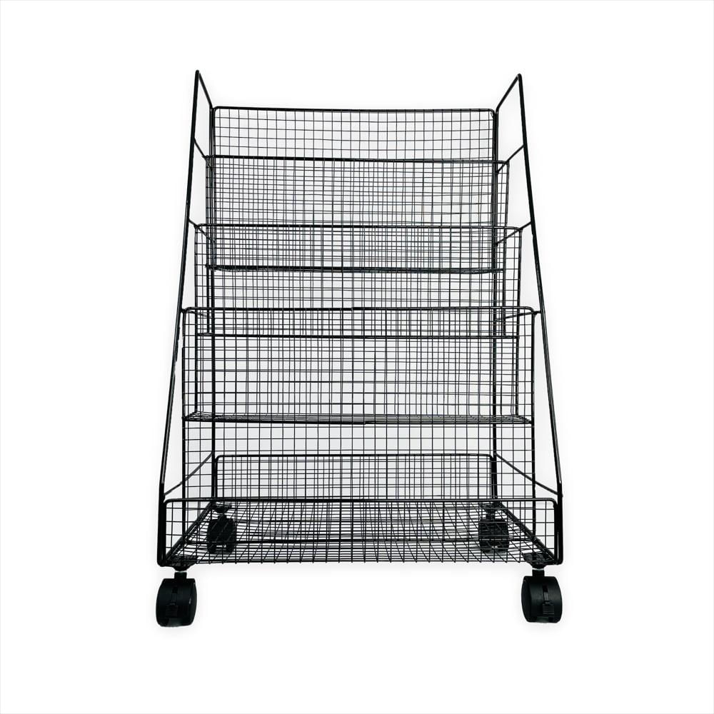 Organizador De Piso Estante Libros 4 Capas Carrito img #2