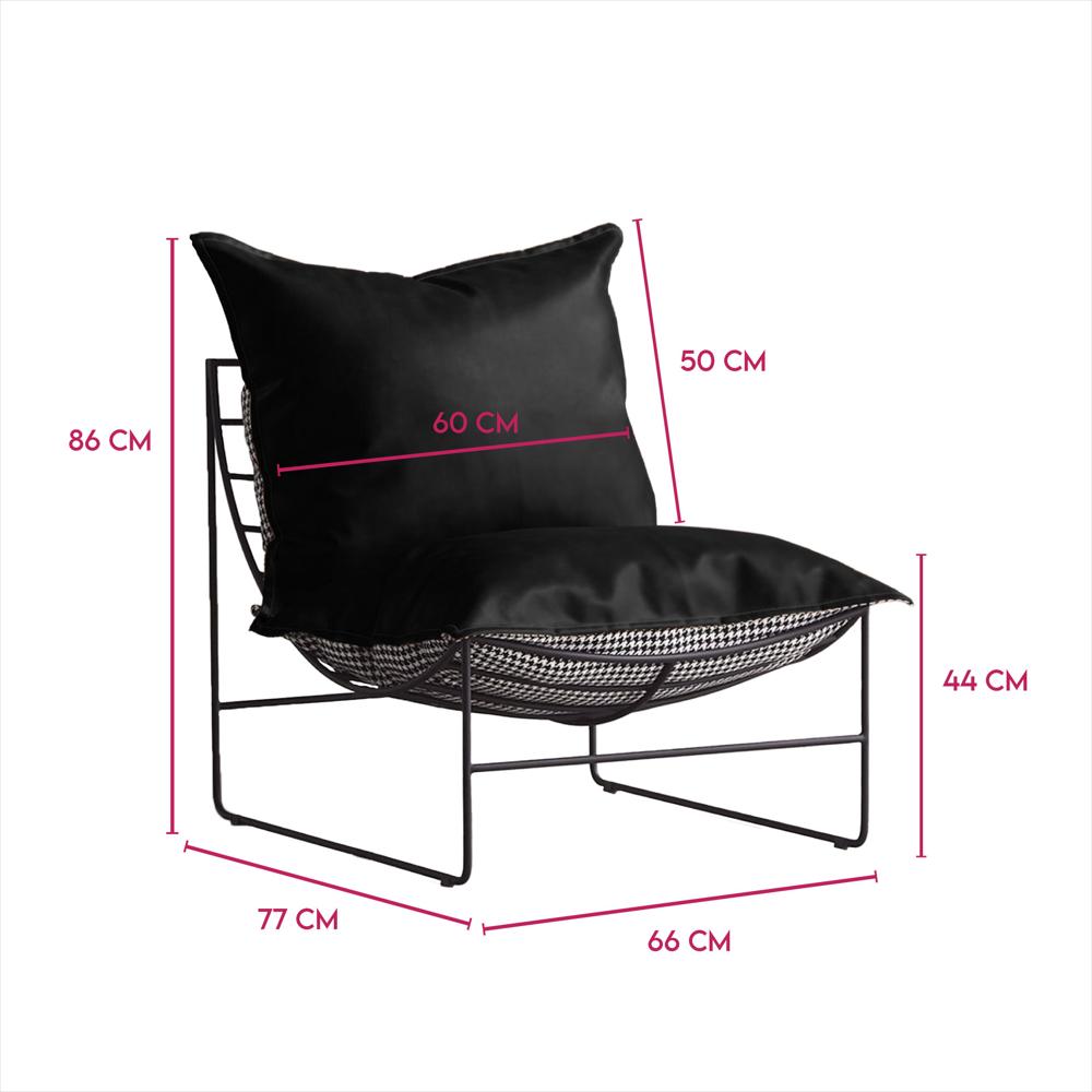 Silla Sillón Perezoso Decorativa Mueble Sala Sofá Refcaliope Negro Caliope img #3