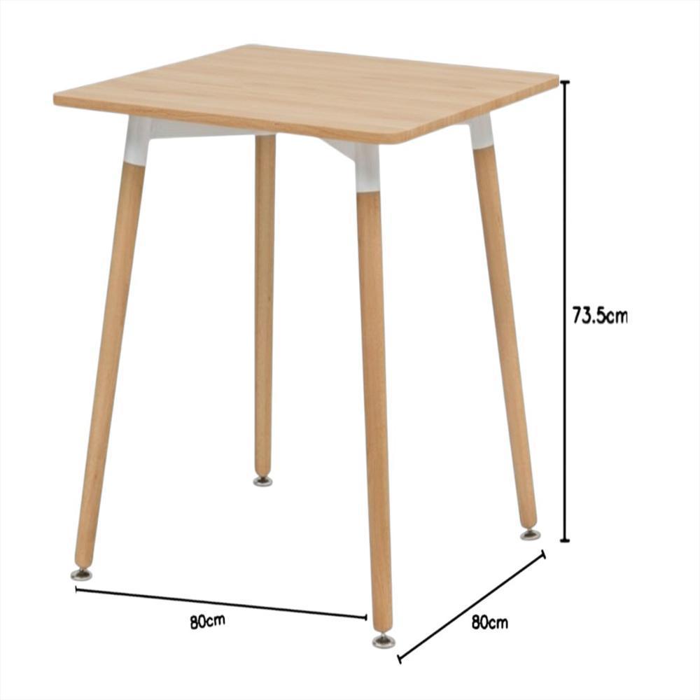 Comedor Cy02 Color Madera + 4 Sillas Con Asiento Color Blancas img #2