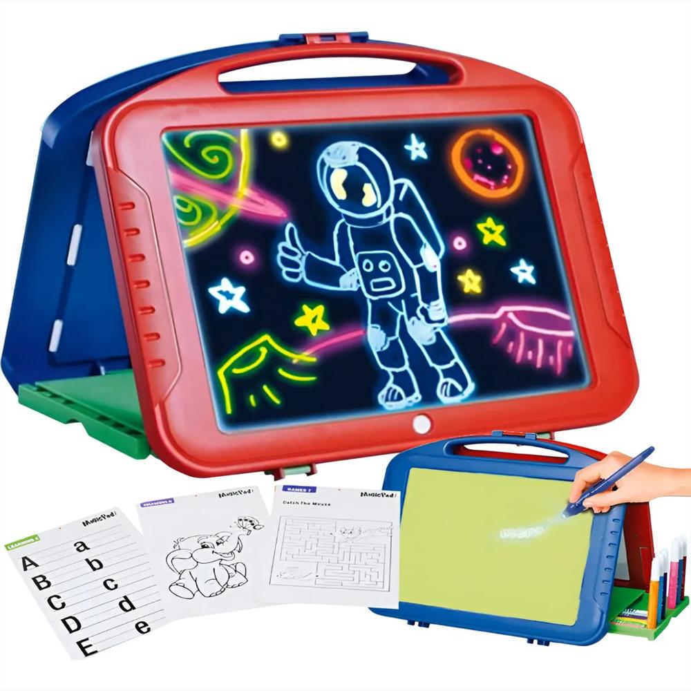 Tablet Dibujo Luz Led Tablero Mágico Pizarra img #2