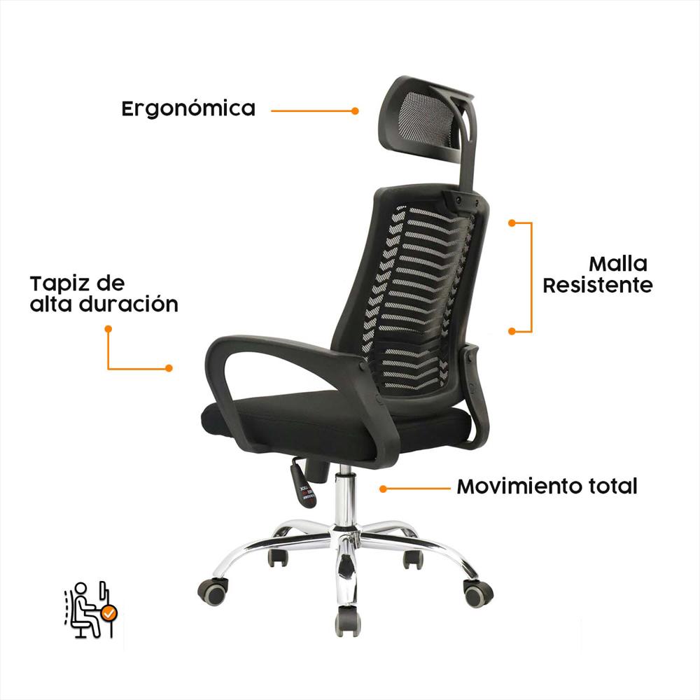 Silla Escritorio Ejecutiva Negro Con Cabecero Lifan Bonno img #4